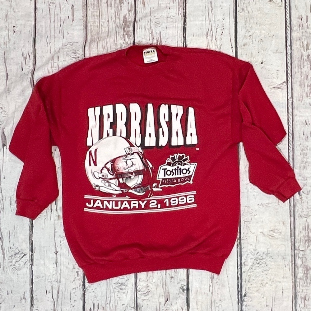Vintage University Of Nebraska Fiesta Bowl 1996 Ncaa Football Sweatshirt